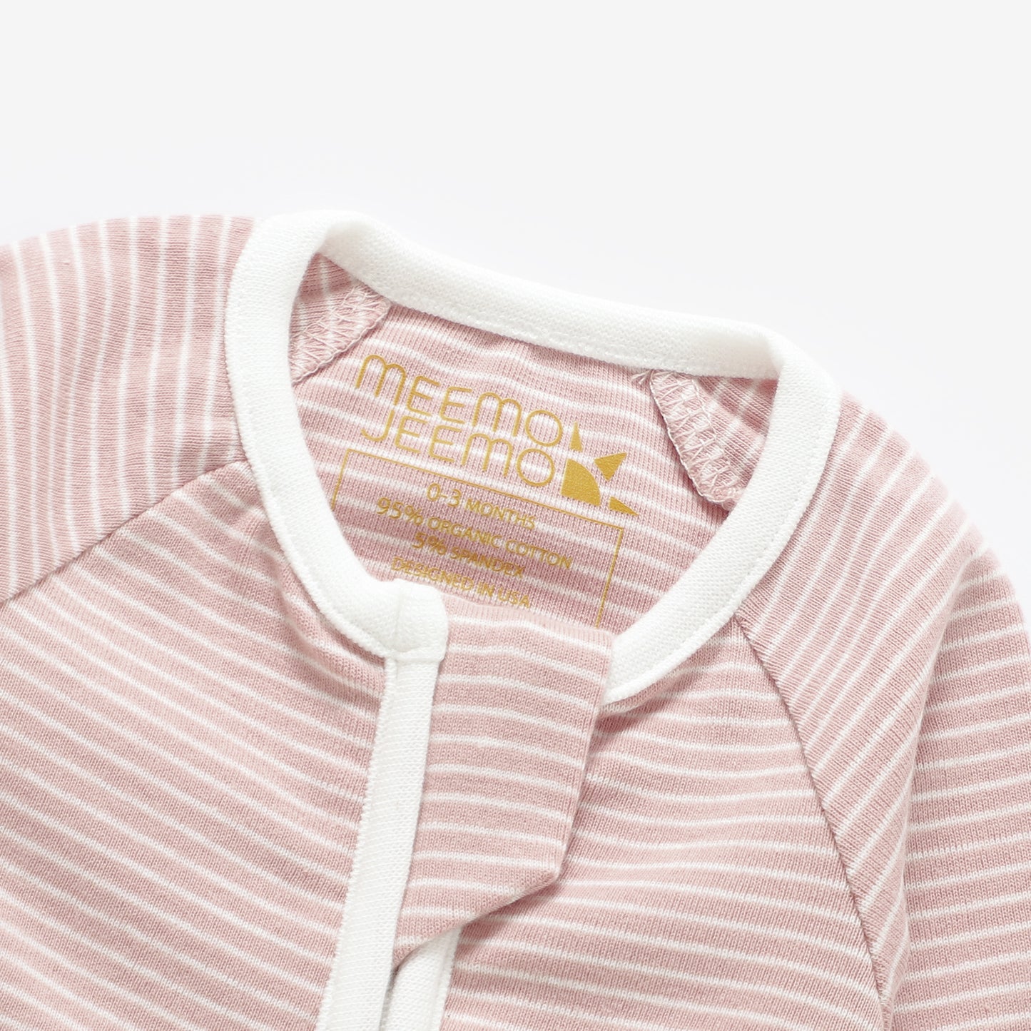 Organic Cotton Striped Peek-A-Poo Pajama in Pink