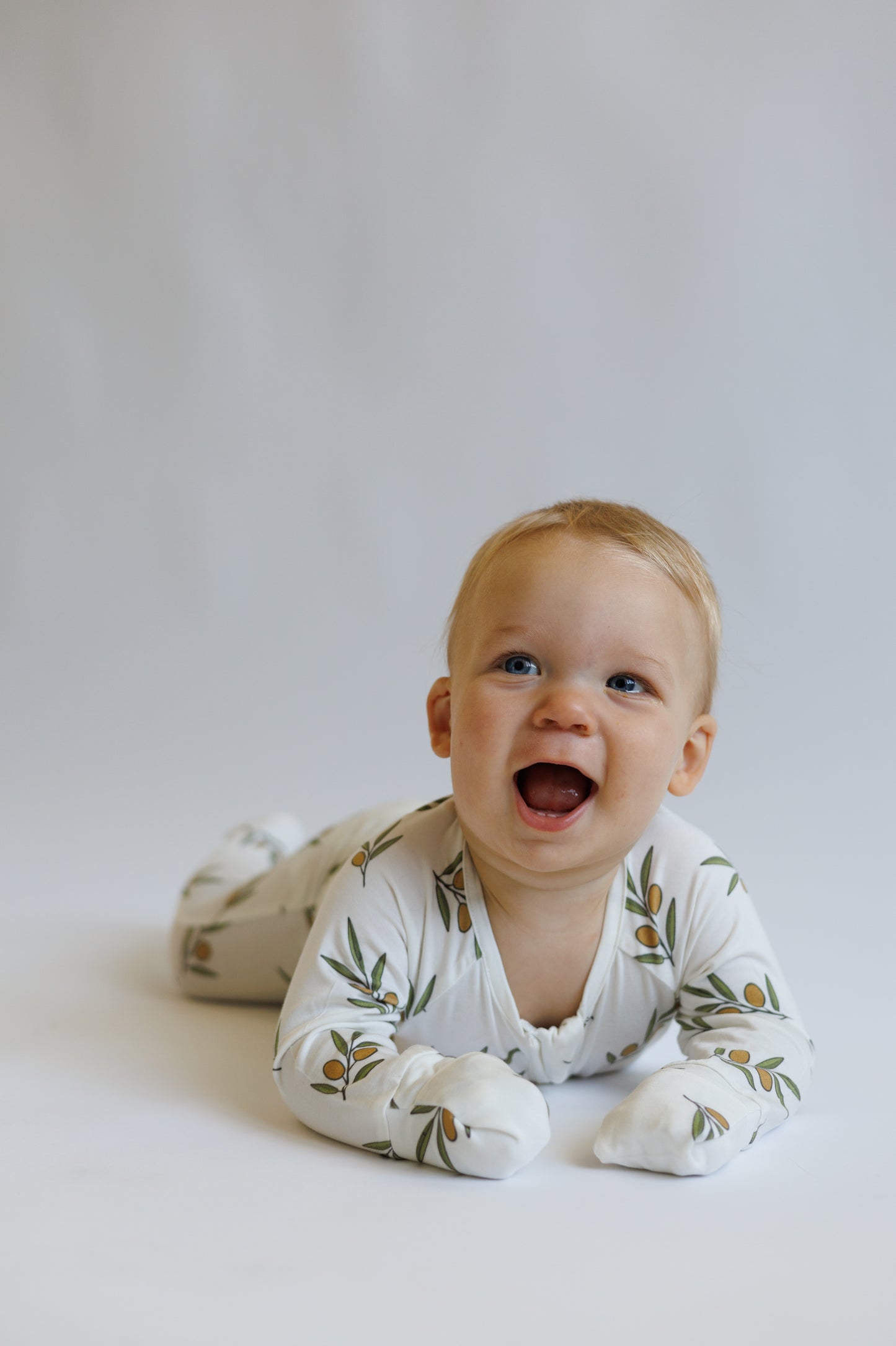 Peek-A-Poo Bamboo Pajama in Olives