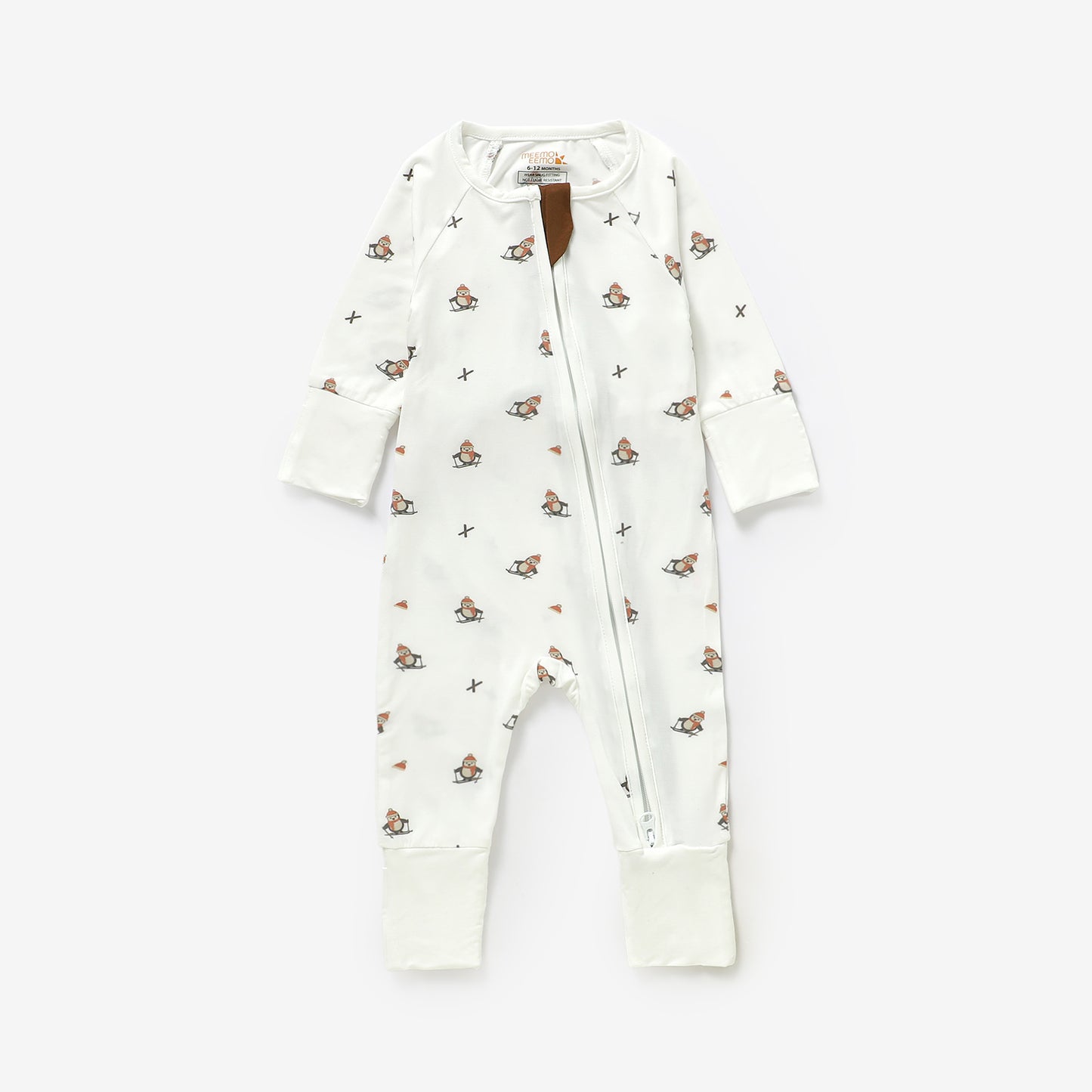Peek-A-Poo Bamboo Pajama in Ski Penguin