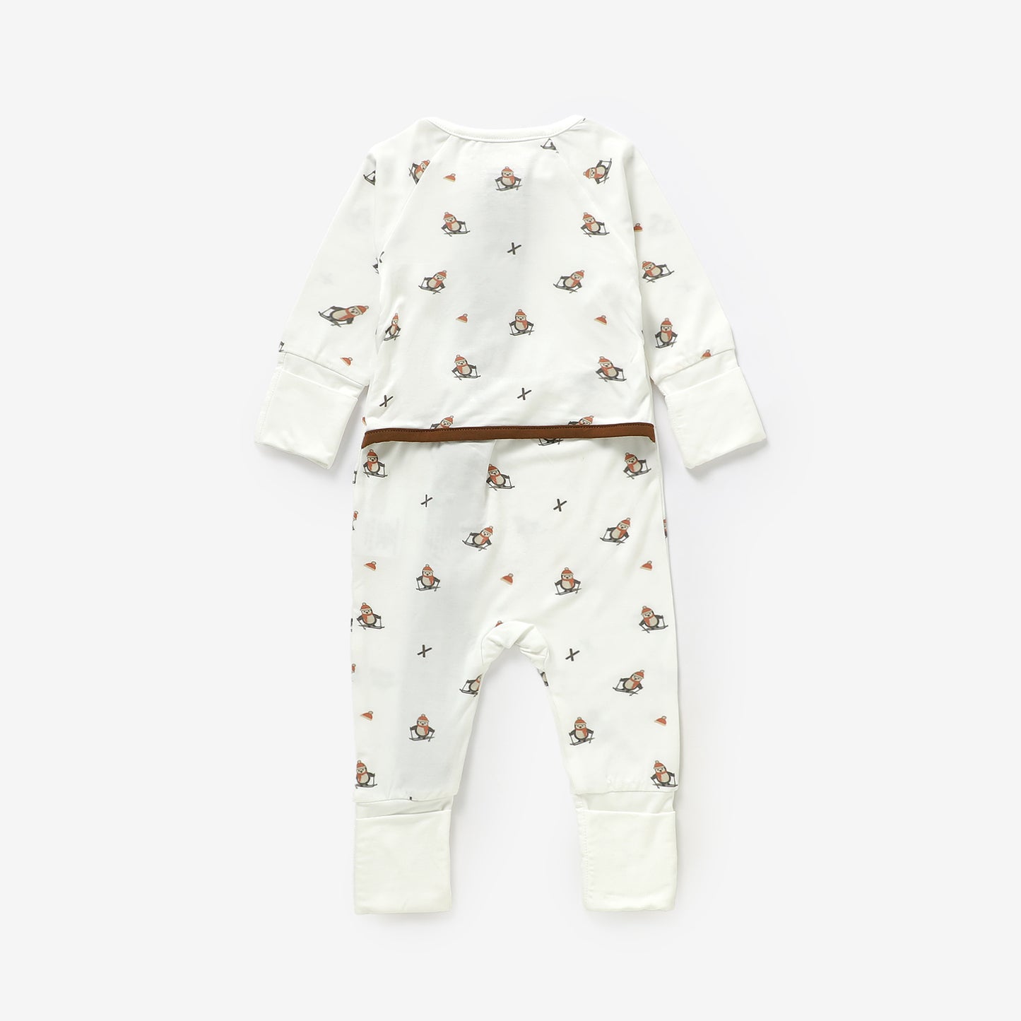 Peek-A-Poo Bamboo Pajama in Ski Penguin