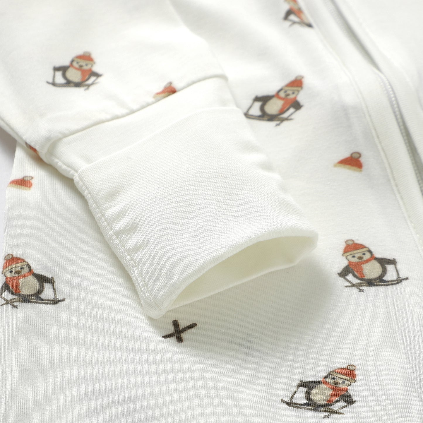 Peek-A-Poo Bamboo Pajama in Ski Penguin