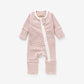 Organic Cotton Striped Peek-A-Poo Pajama in Pink