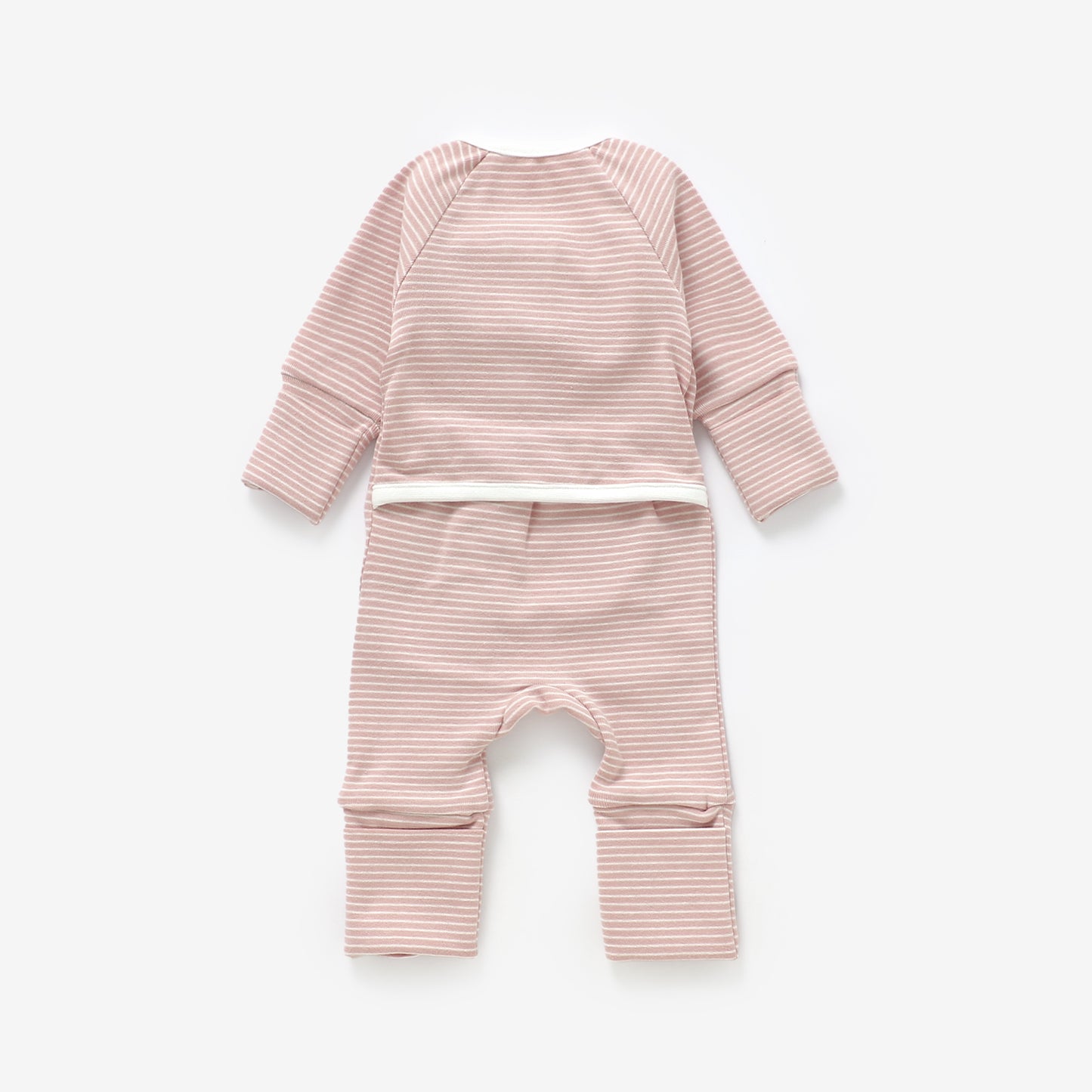 Organic Cotton Striped Peek-A-Poo Pajama in Pink