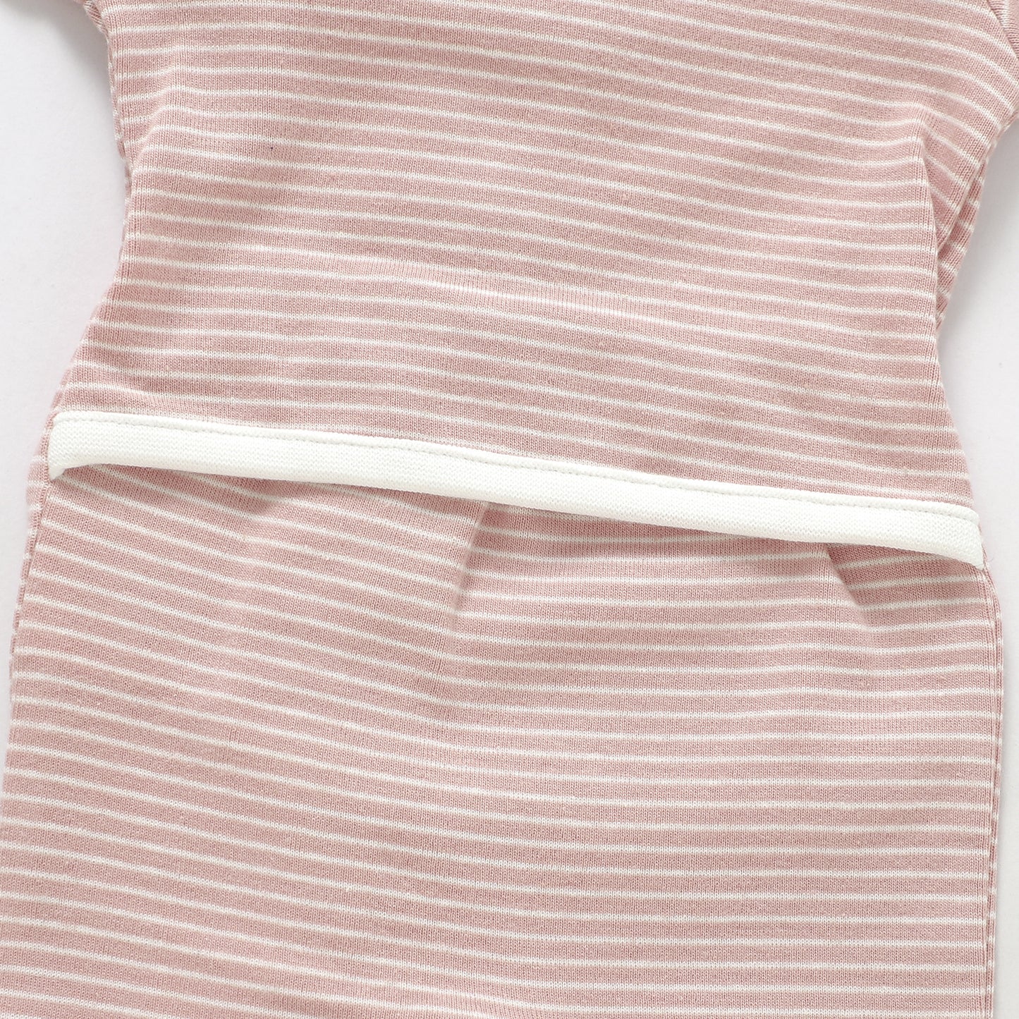 Organic Cotton Striped Peek-A-Poo Pajama in Pink