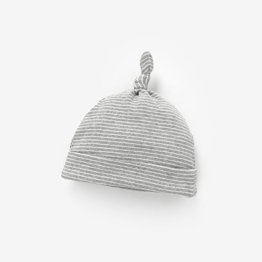 Hat Organic Cotton in Light Grey Stripes