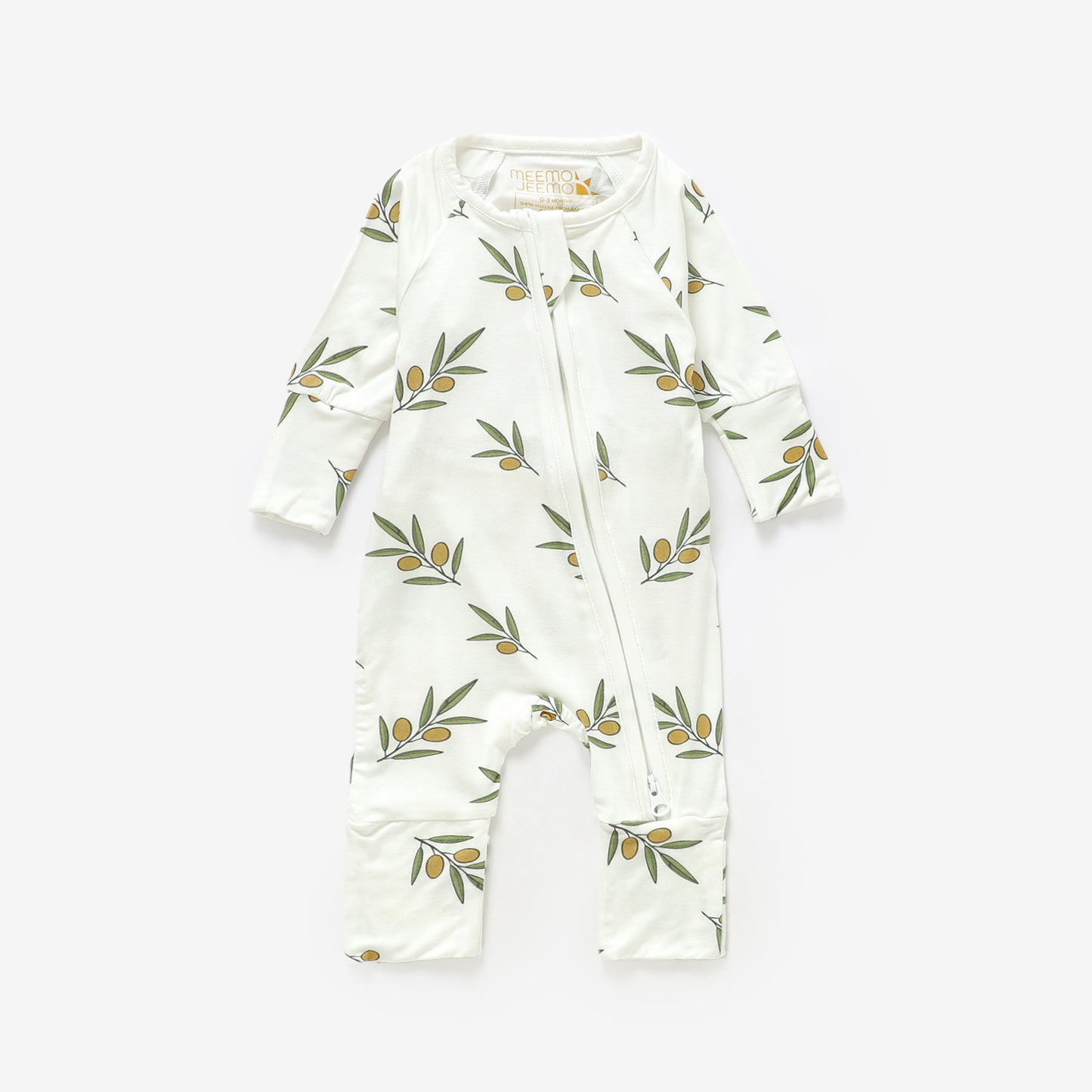 Peek-A-Poo Bamboo Pajama in Olives