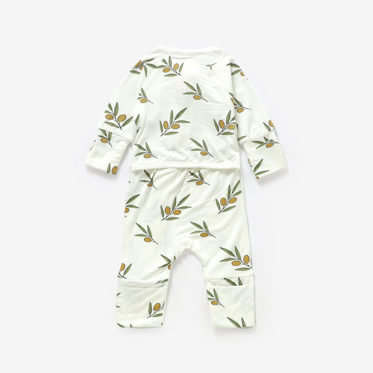 Peek-A-Poo Bamboo Pajama in Olives
