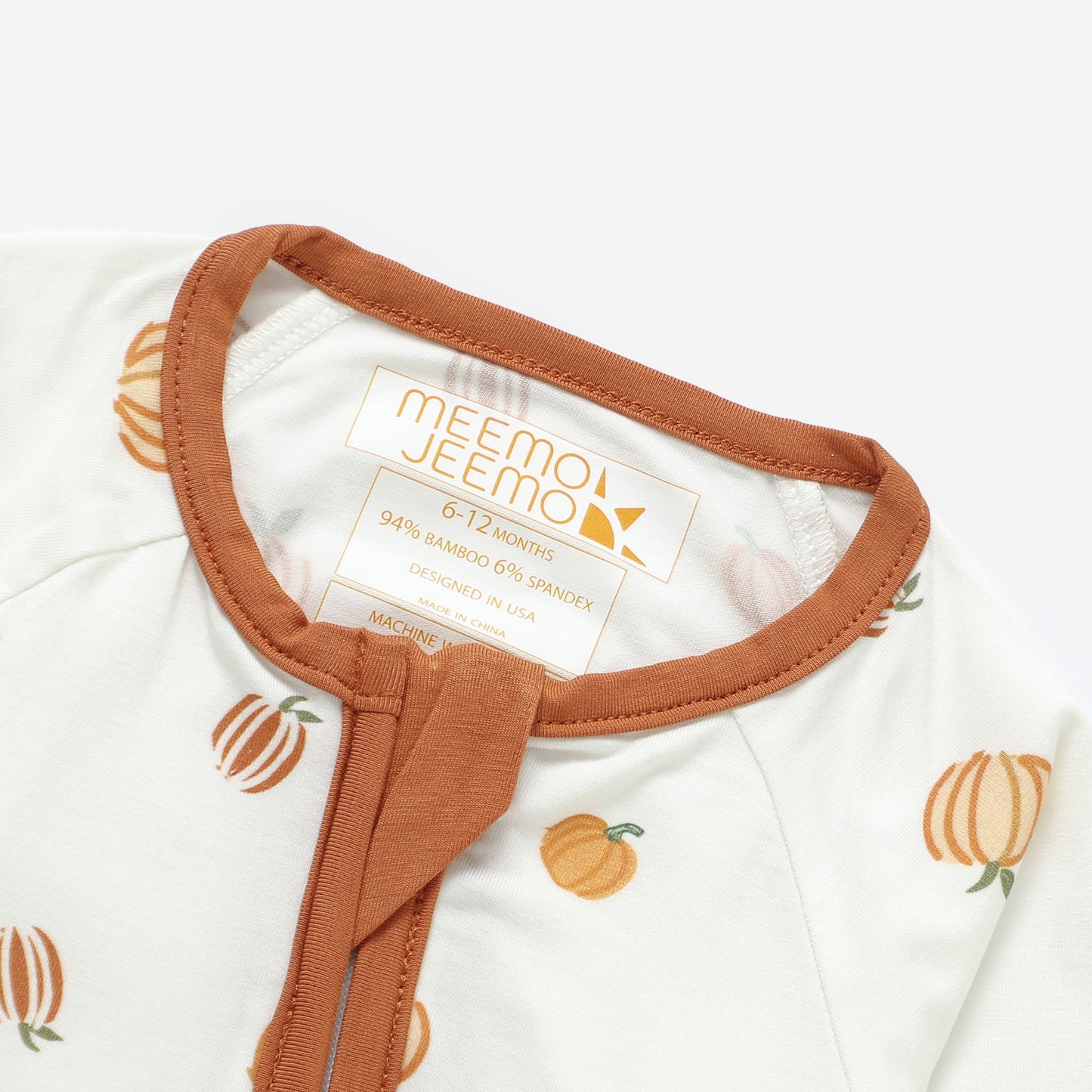 Peek-A-Poo Bamboo Pajama in Pumpkin