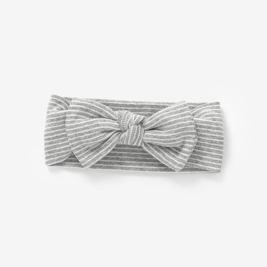 Headband Organic Cotton in Light Grey Stripes