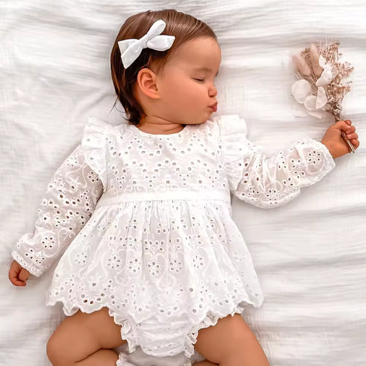 Eyelet Peplum Top + Bloomer Set