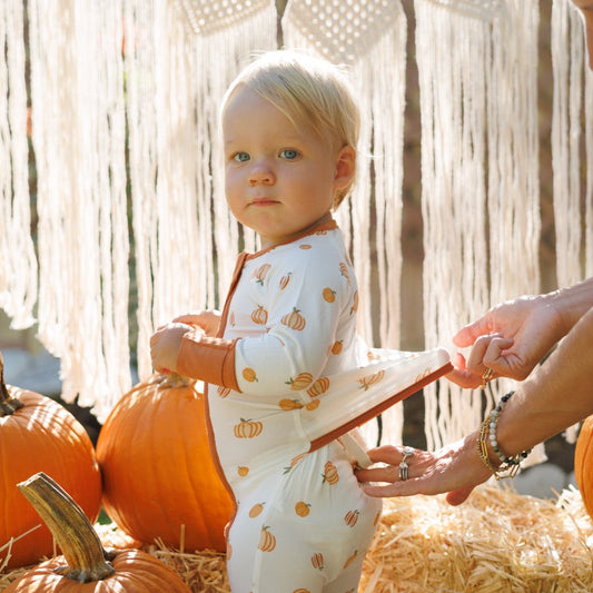 Peek-A-Poo Bamboo Pajama in Pumpkin