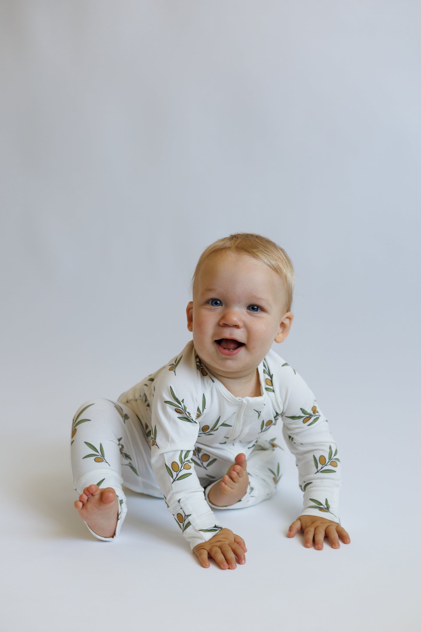 Peek-A-Poo Bamboo Pajama in Olives